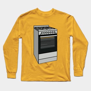 Electric stove cartoon illustration Long Sleeve T-Shirt